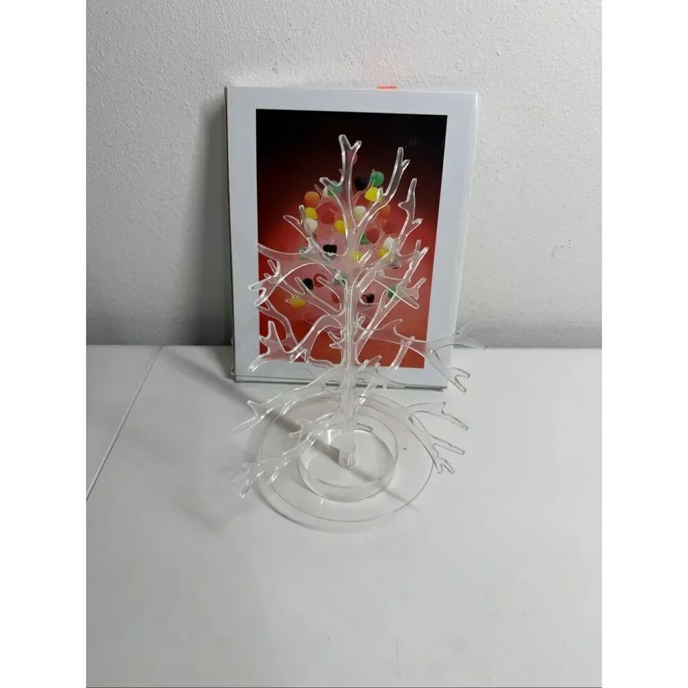 Vintage Christmas Gumdrop Tree Plastic Clear Acrylic Server Stand 14 Inch NIB